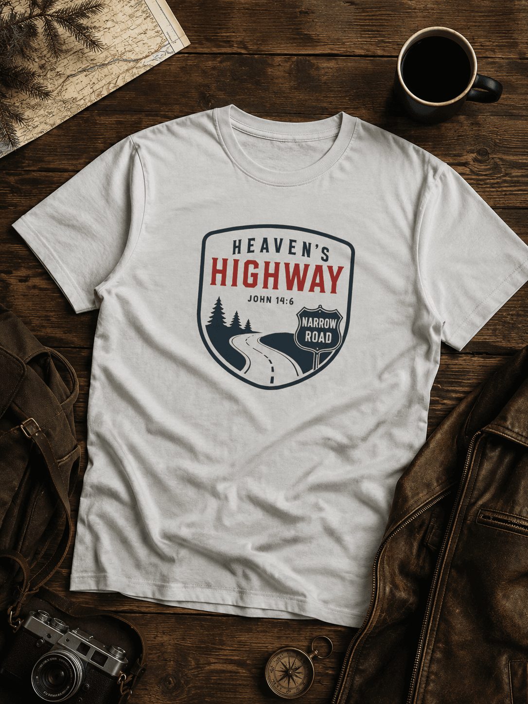Heaven's Highway John 14:6 T-Shirt | Narrow Road Christian Faith Tee