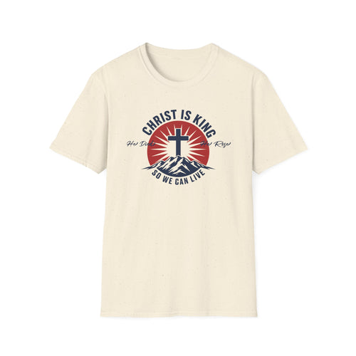 Christ Is King cross sunrise mountain T-Shirt | Christian faith shirt