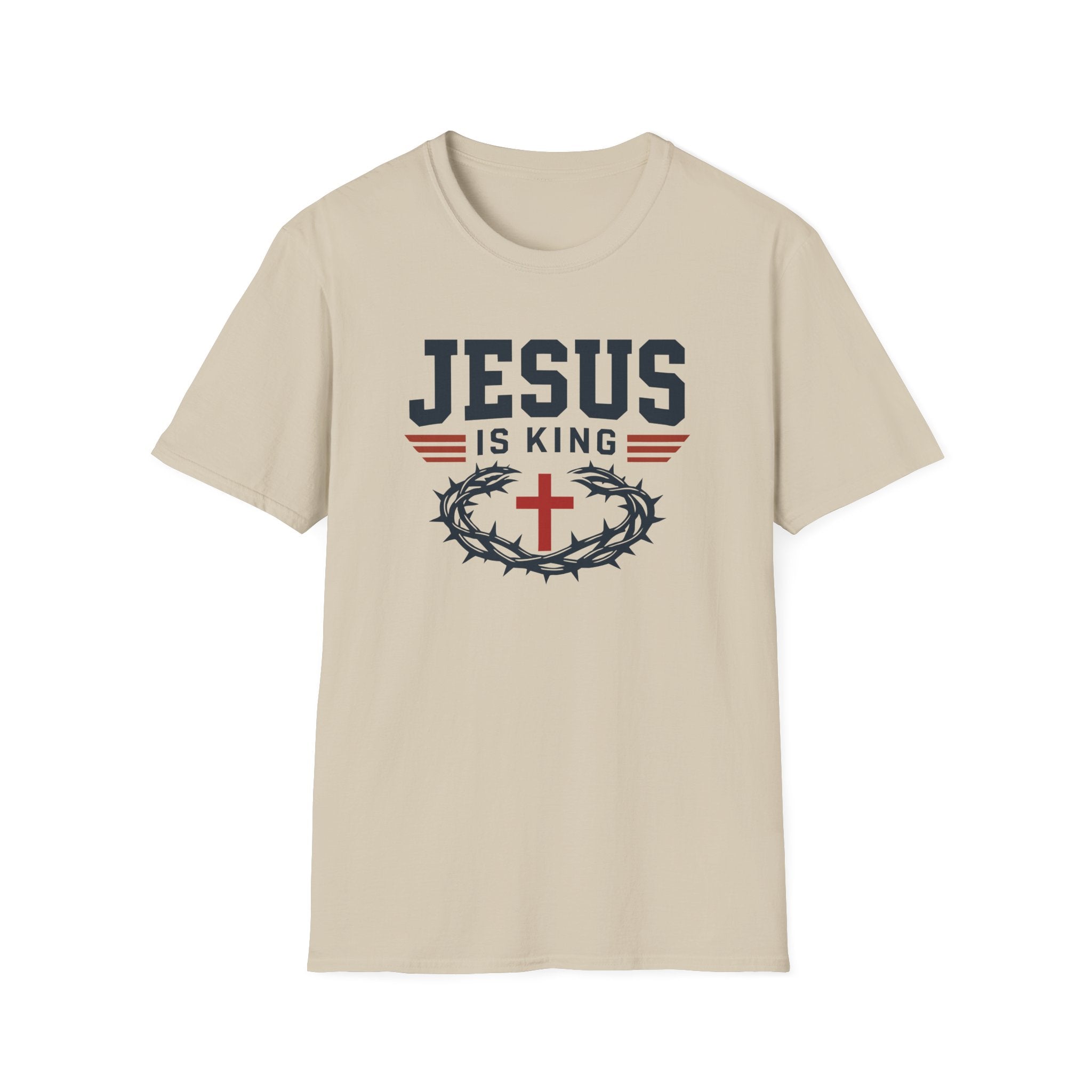 Jesus Is King T-Shirt | Christian Cross Crown of Thorns Faith Tee