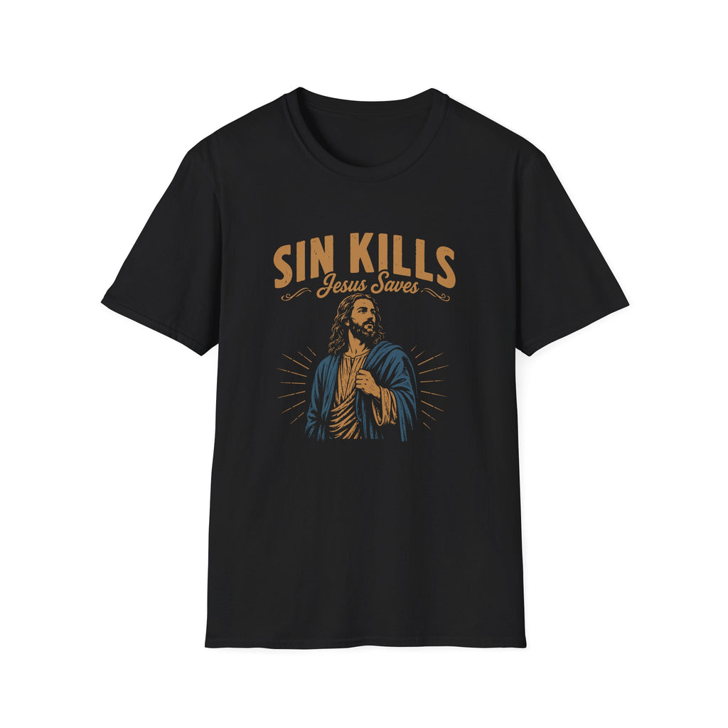 Sin Kills Jesus Saves T-Shirt | Jesus Graphic Tee, Religious Christian Shirt