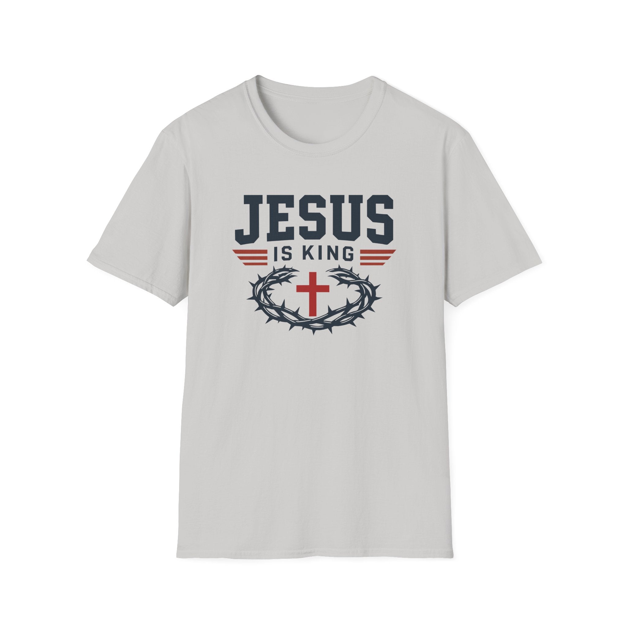 Jesus Is King T-Shirt | Christian Cross Crown of Thorns Faith Tee