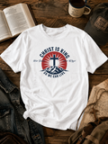 Christ Is King cross sunrise mountain T-Shirt | Christian faith shirt