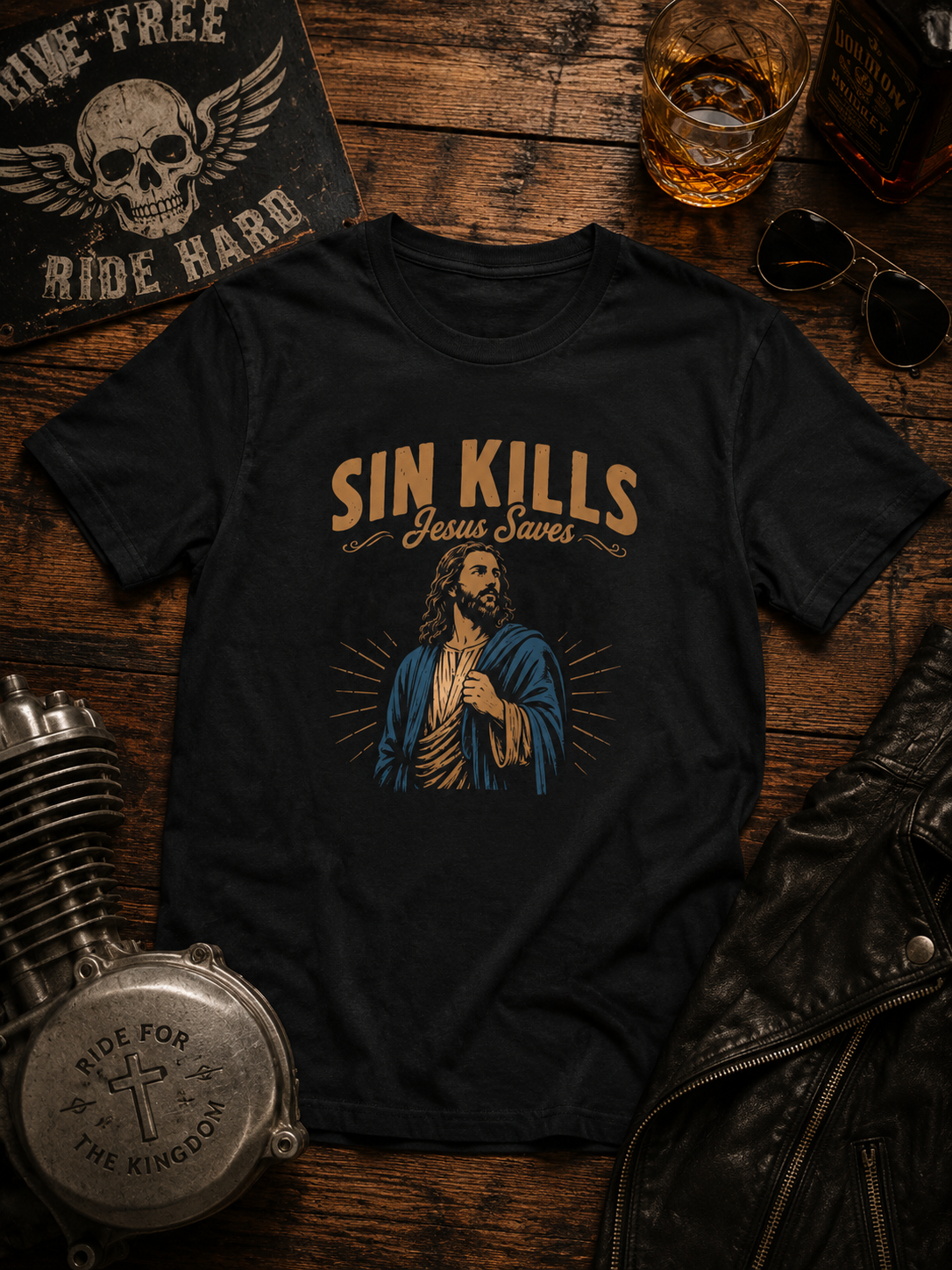 Sin Kills Jesus Saves T-Shirt | Jesus Graphic Tee, Religious Christian Shirt