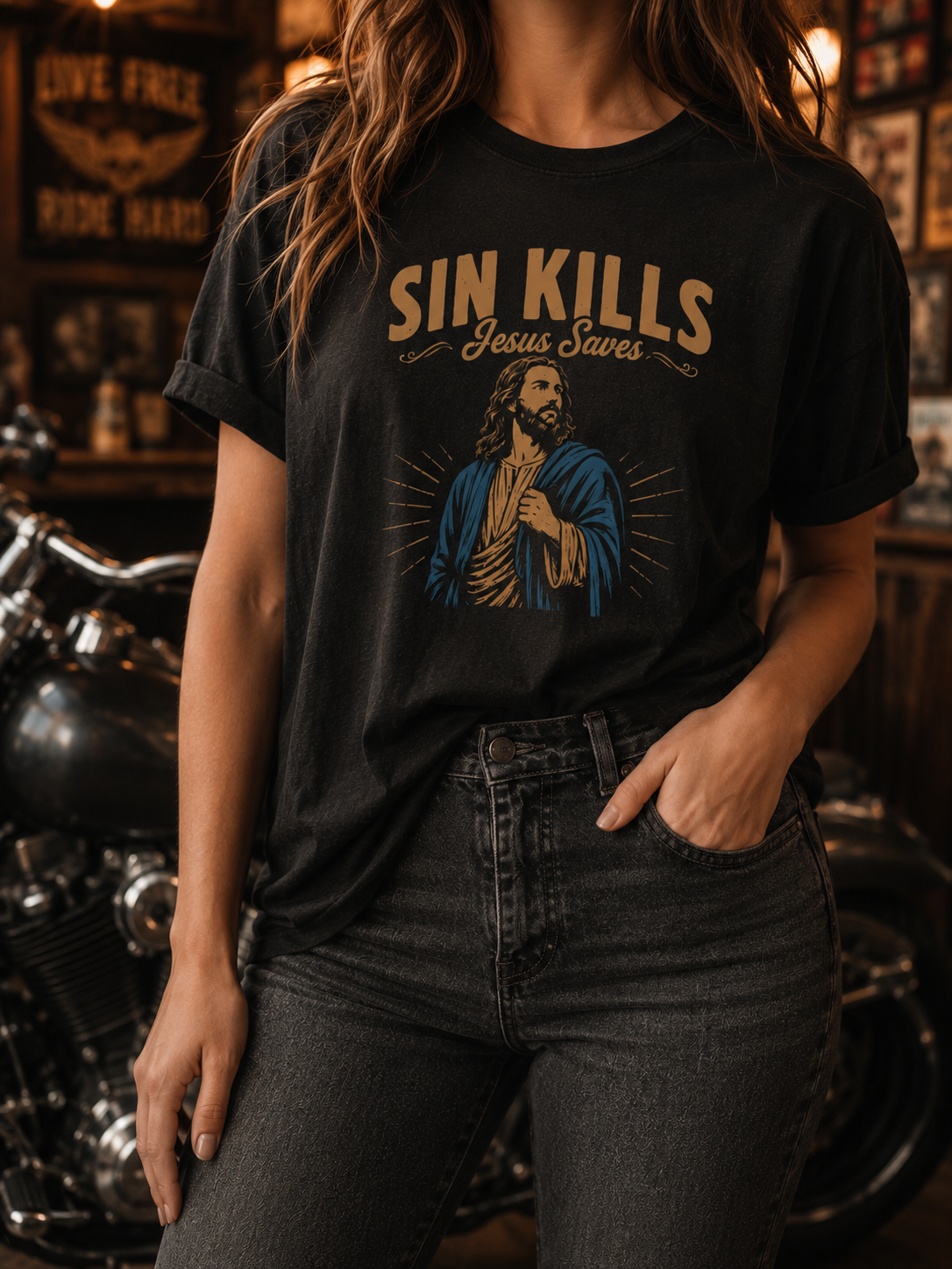 Sin Kills Jesus Saves T-Shirt | Jesus Graphic Tee, Religious Christian Shirt