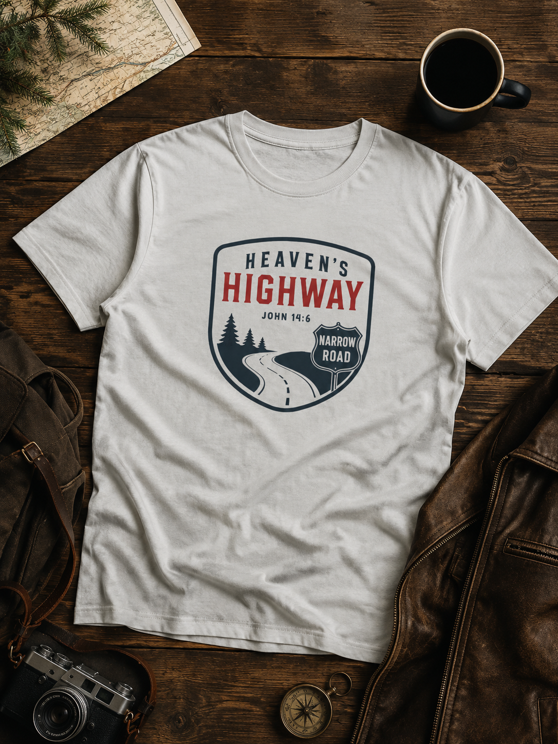 Heaven's Highway John 14:6 T-Shirt | Narrow Road Christian Faith Tee
