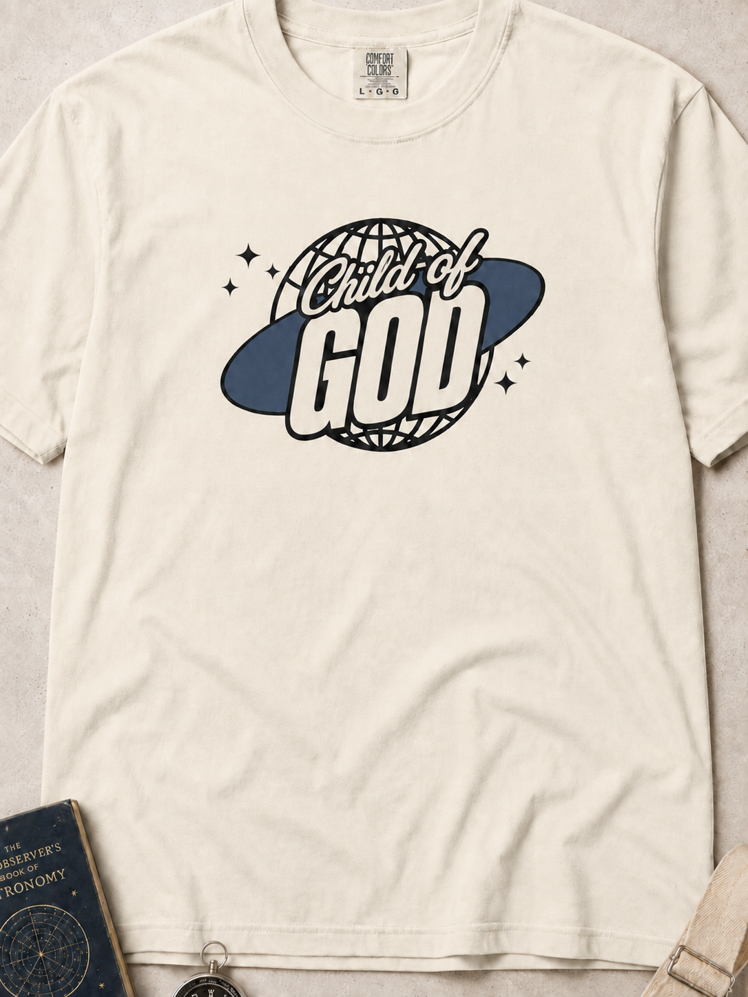 Child of God T‑Shirt — Retro Globe Faith Graphic Tee