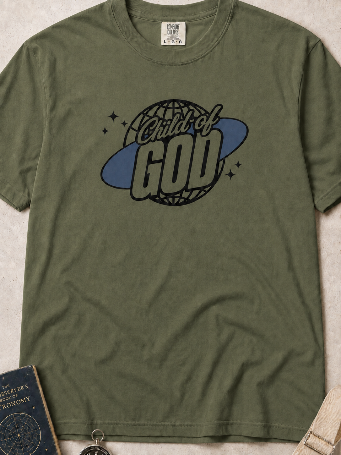 Child of God T‑Shirt — Retro Globe Faith Graphic Tee