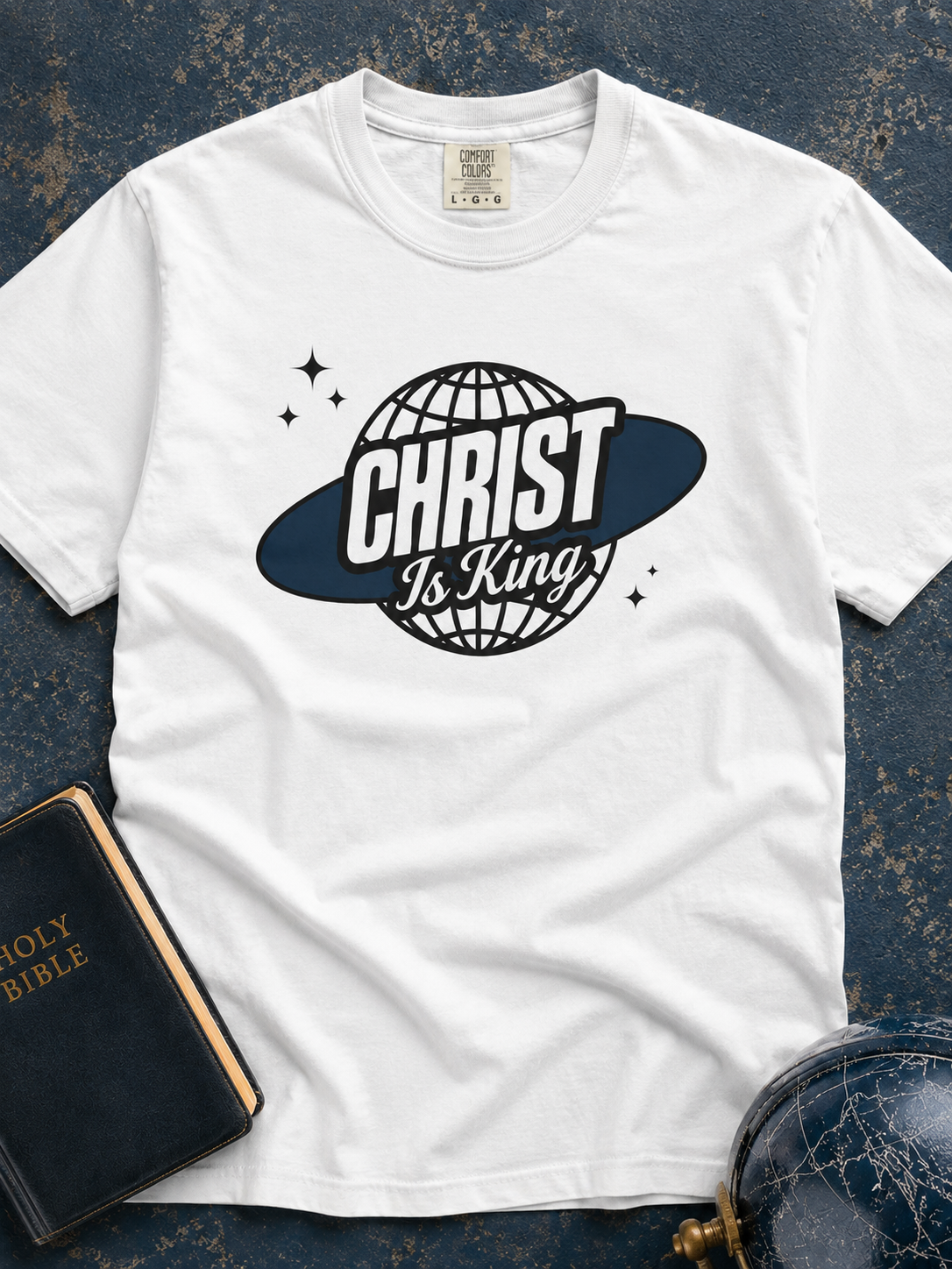 Christ Is King Retro Graphic Tee — Christian Faith Shirt