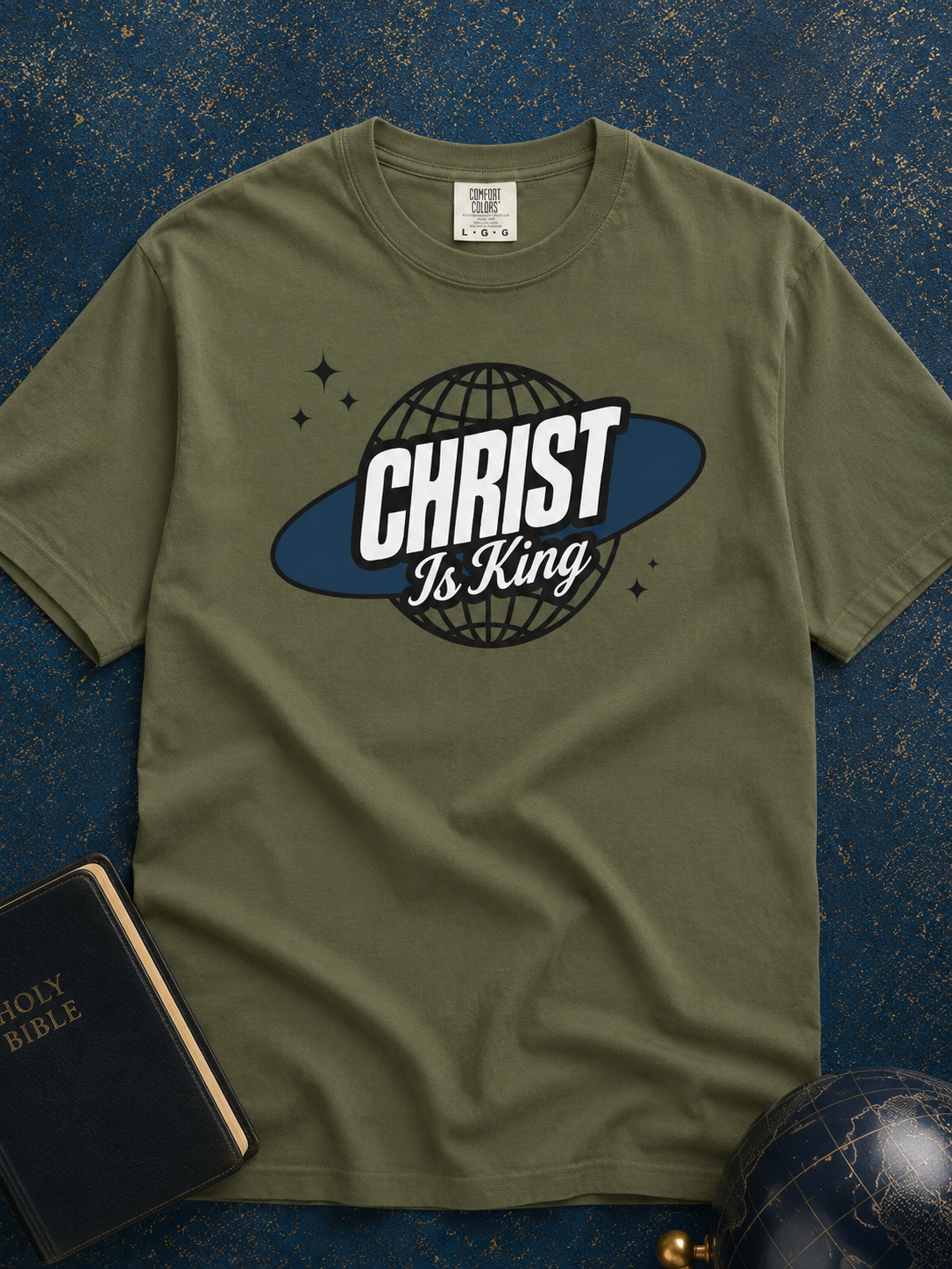 Christ Is King Retro Graphic Tee — Christian Faith Shirt