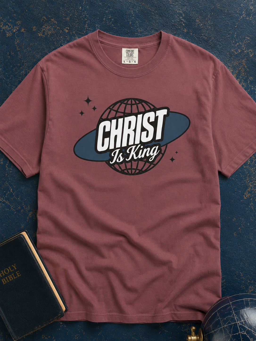 Christ Is King Retro Graphic Tee — Christian Faith Shirt
