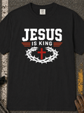 Jesus Is King T-Shirt - Christian Cross & Crown of Thorns Tee