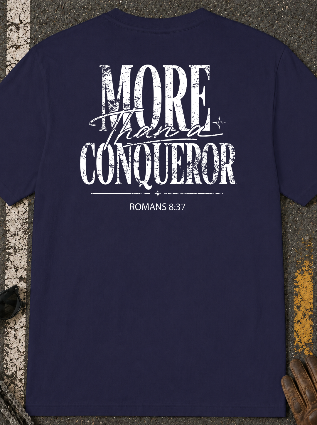 More Than Conqueror T-Shirt — Christian Faith Graphic Tee (Romans 8:37)