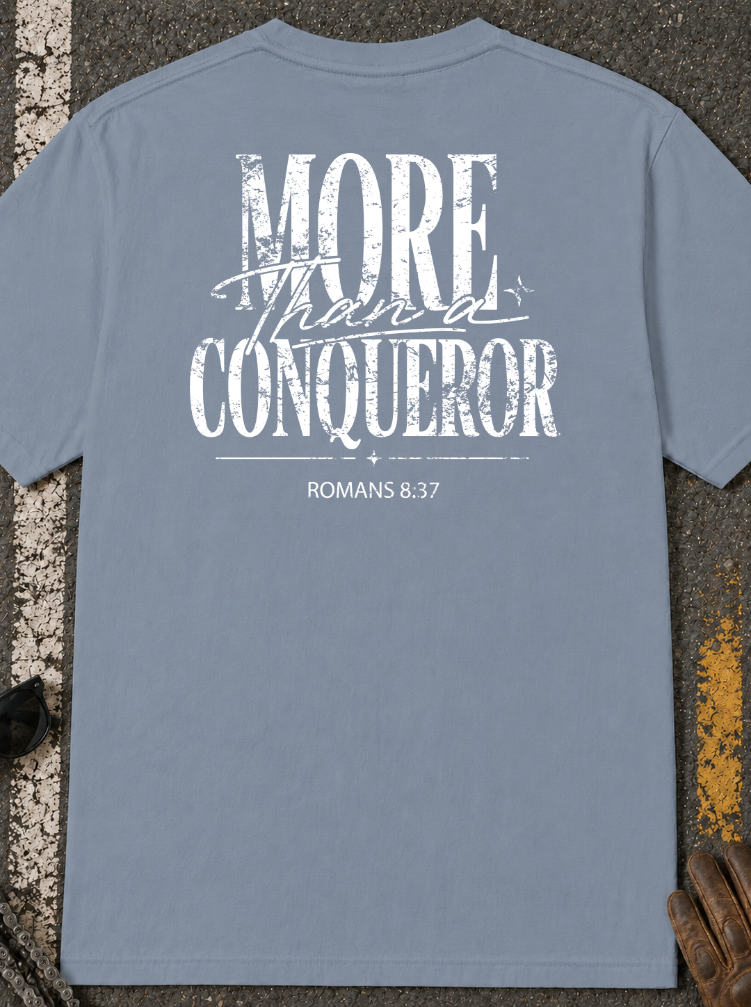 More Than Conqueror T-Shirt — Christian Faith Graphic Tee (Romans 8:37)