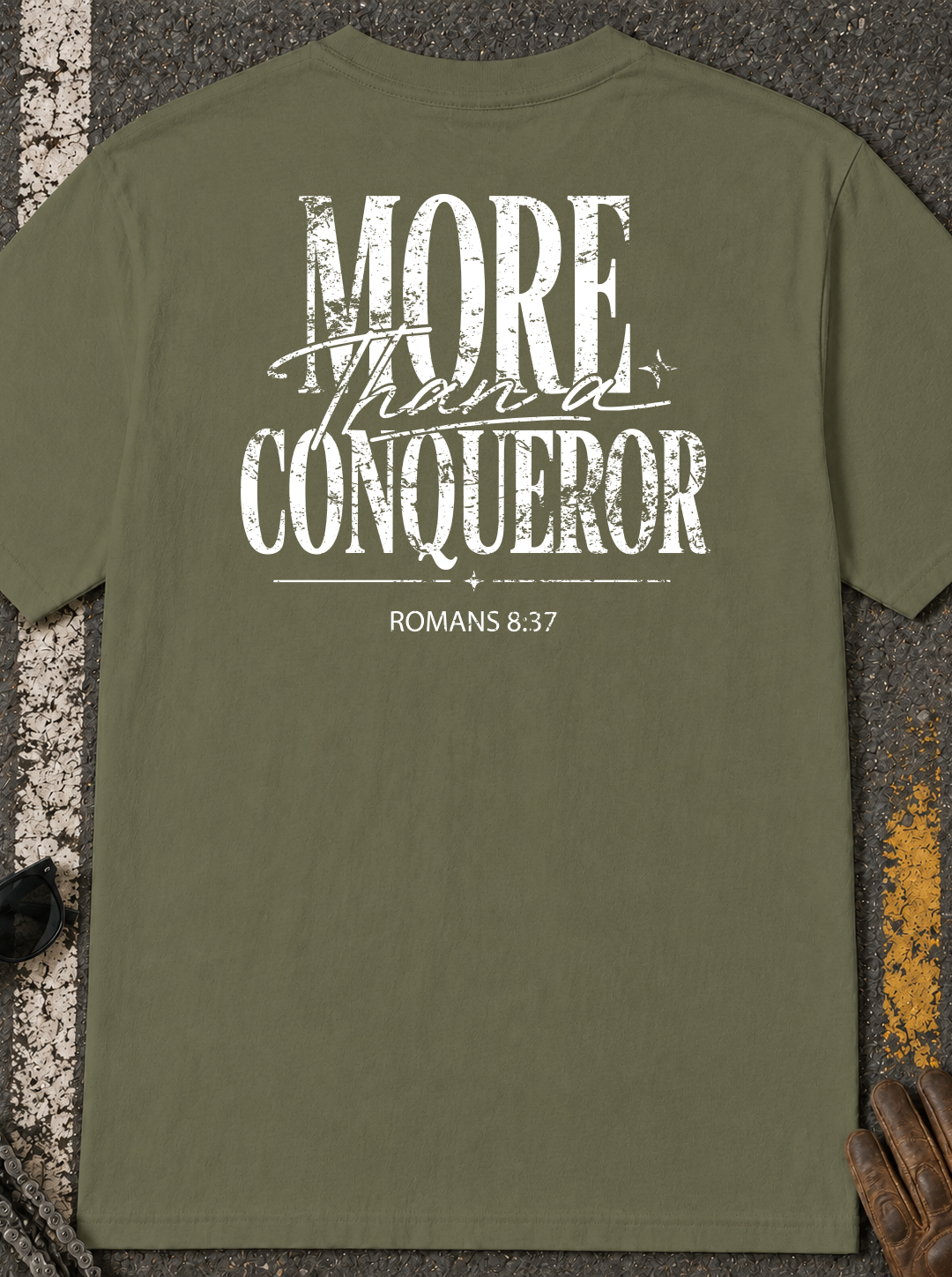 More Than Conqueror T-Shirt — Christian Faith Graphic Tee (Romans 8:37)