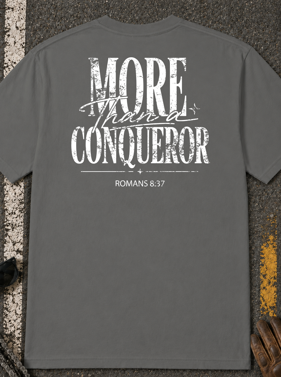 More Than Conqueror T-Shirt — Christian Faith Graphic Tee (Romans 8:37)