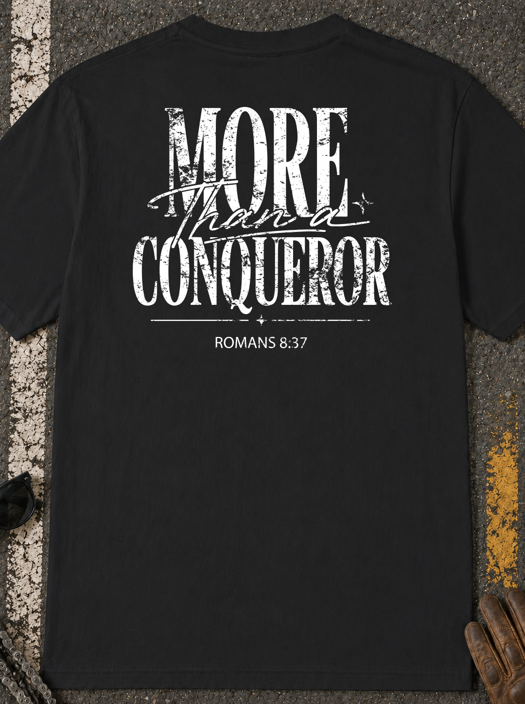 More Than Conqueror T-Shirt — Christian Faith Graphic Tee (Romans 8:37)