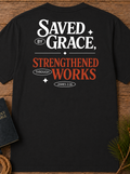 Saved by Grace T-Shirt — Vintage Garment-Dyed Back Logo Tee