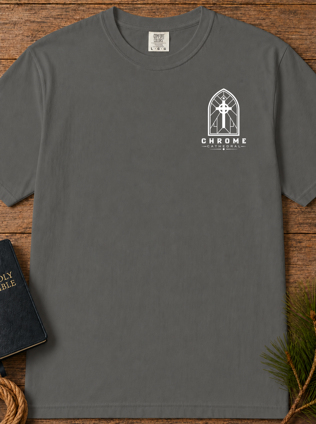 Saved by Grace T-Shirt — Vintage Garment-Dyed Back Logo Tee