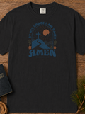 Amen Mountain Cross T-Shirt — "By His Grace I Am Saved" Christian Tee