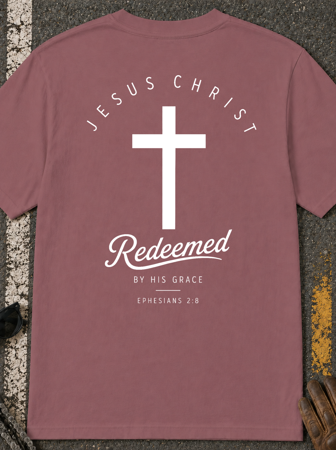 Redeemed Cross T-Shirt — "Jesus Christ Redeemed" Christian Tee