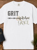 Grit & Grace T-Shirt | Barbed Wire Floral Typography
