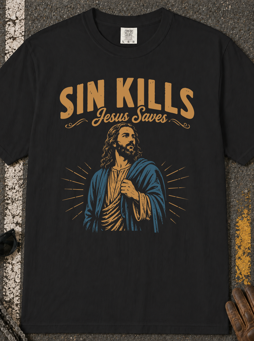 Sin Kills Jesus Saves T-Shirt | Jesus Graphic Tee, Religious Christian Shirt
