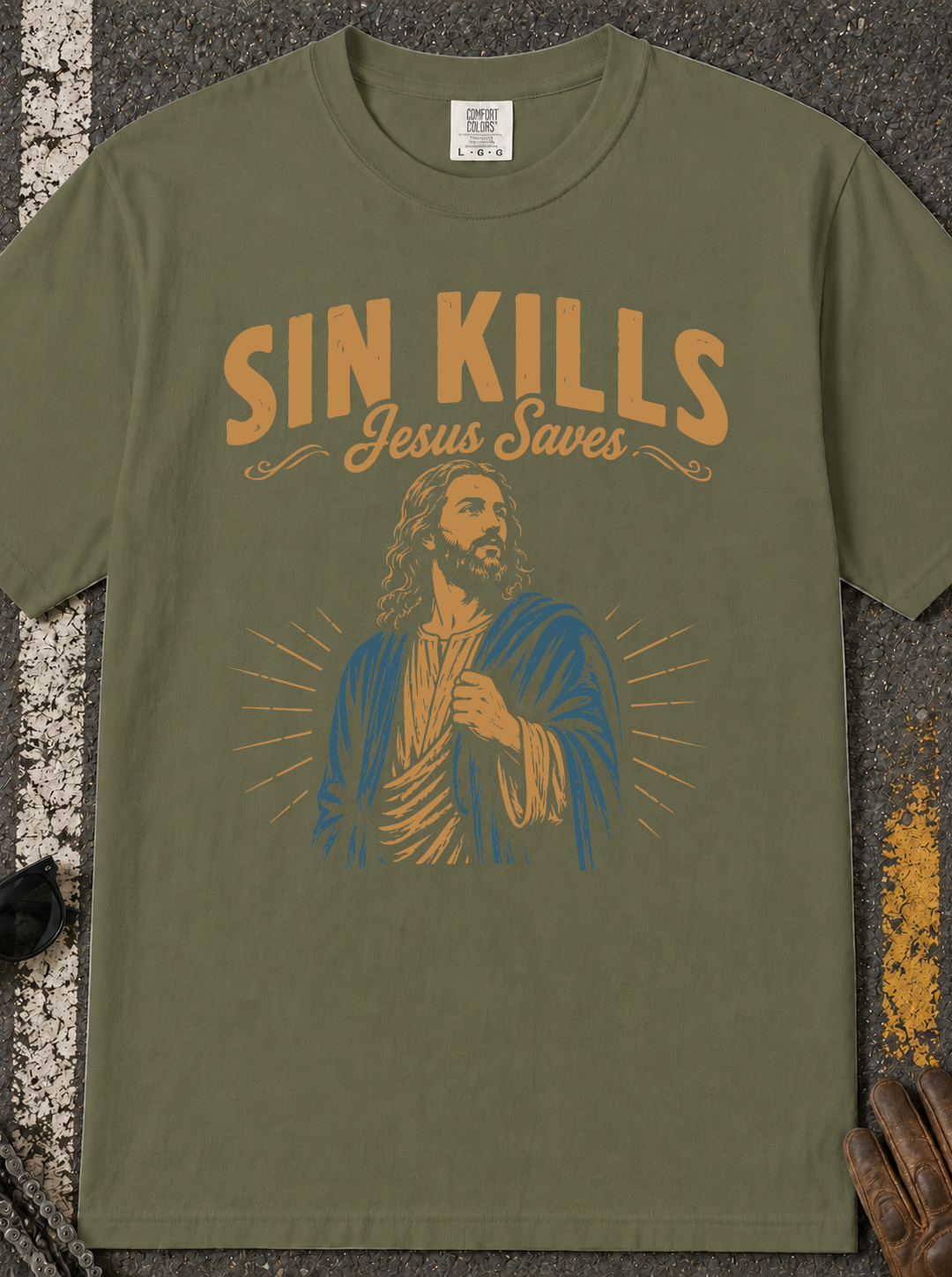 Sin Kills Jesus Saves T-Shirt | Jesus Graphic Tee, Religious Christian Shirt