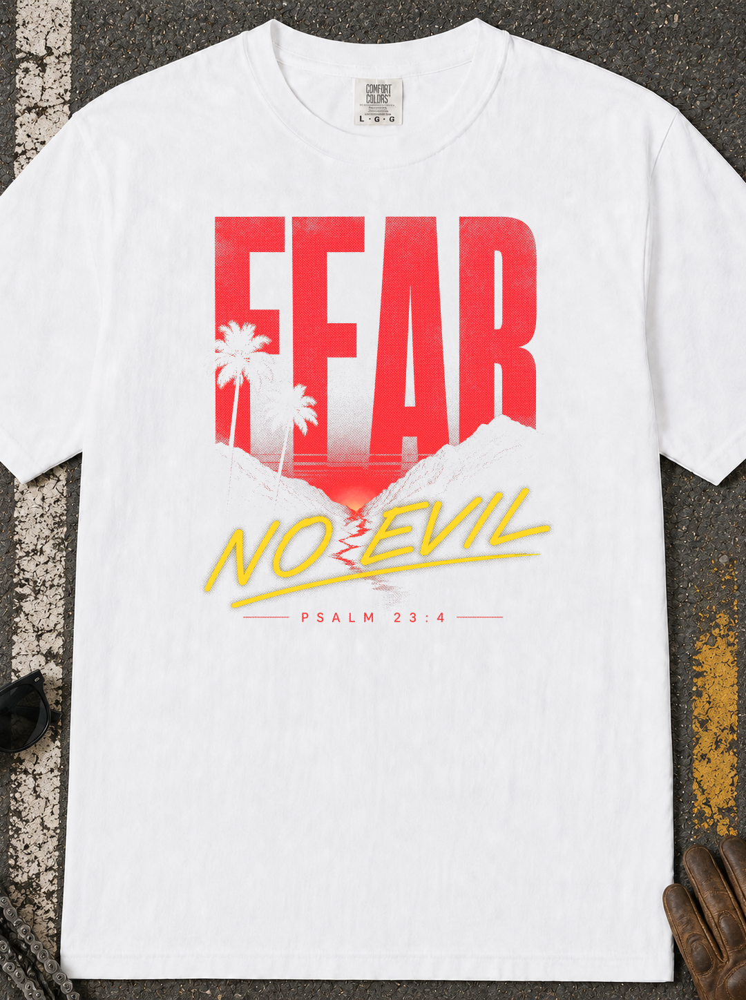 Fear No Evil T-Shirt — Retro Palm Beach Graphic Tee