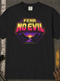 Fear No Evil T-Shirt — Retro Sunset Graphic Tee (Psalm 23:4)