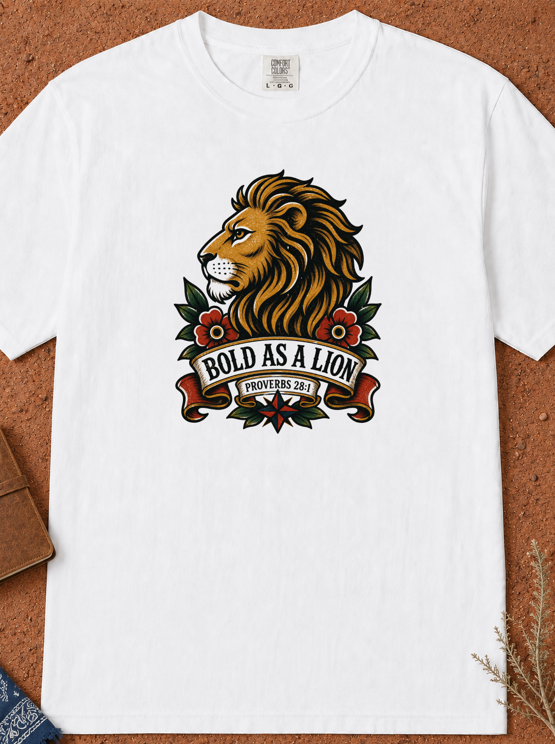 Bold As A Lion Graphic T-Shirt — Vintage Lion Crest Tee
