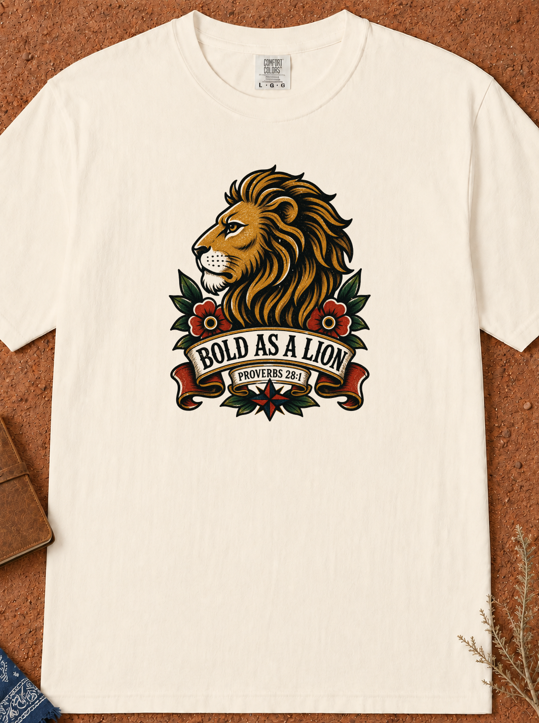 Bold As A Lion Graphic T-Shirt — Vintage Lion Crest Tee
