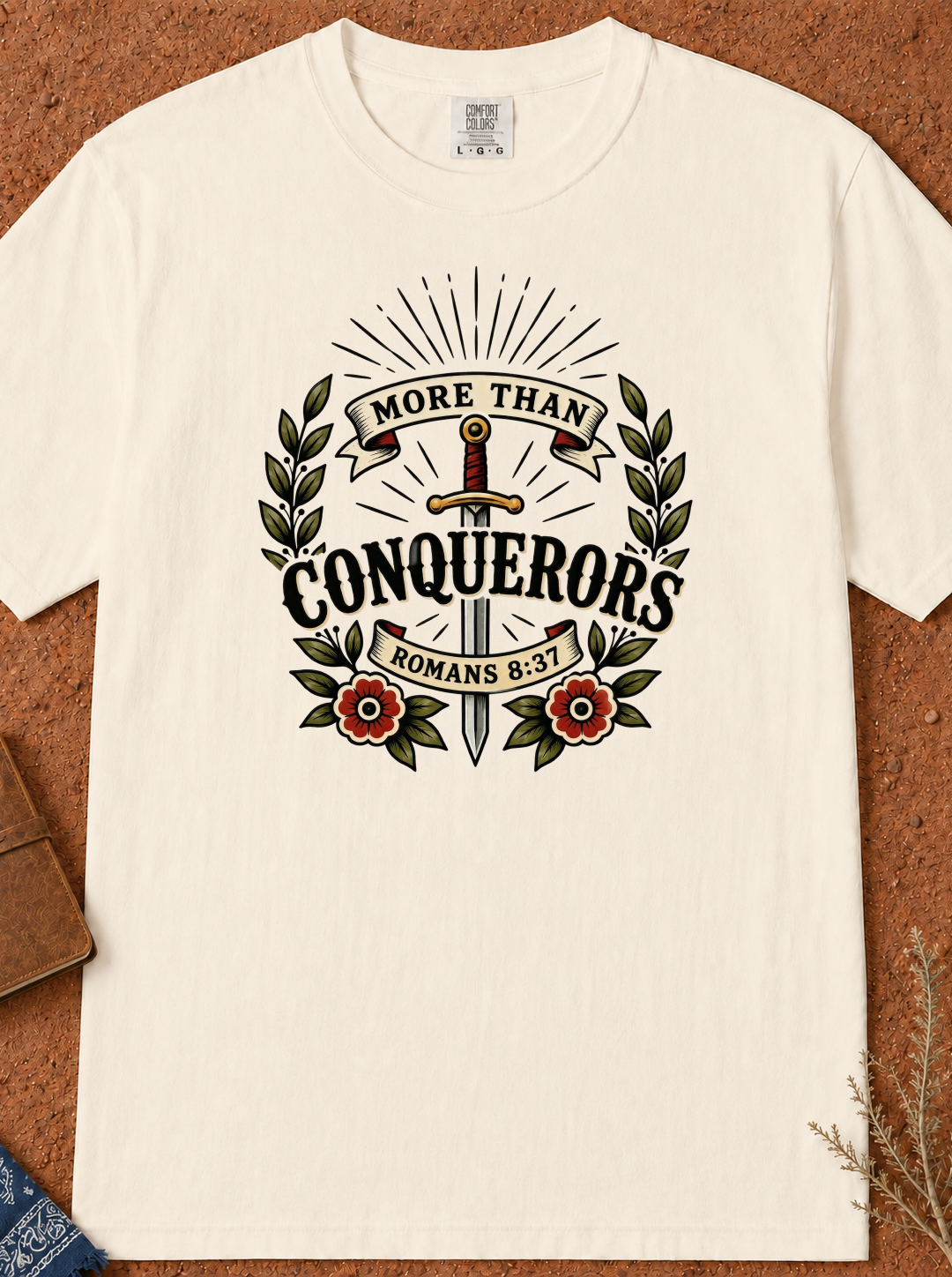 Christian "More Than Conquerors" T-Shirt — Romans 8:37 Inspirational Tee