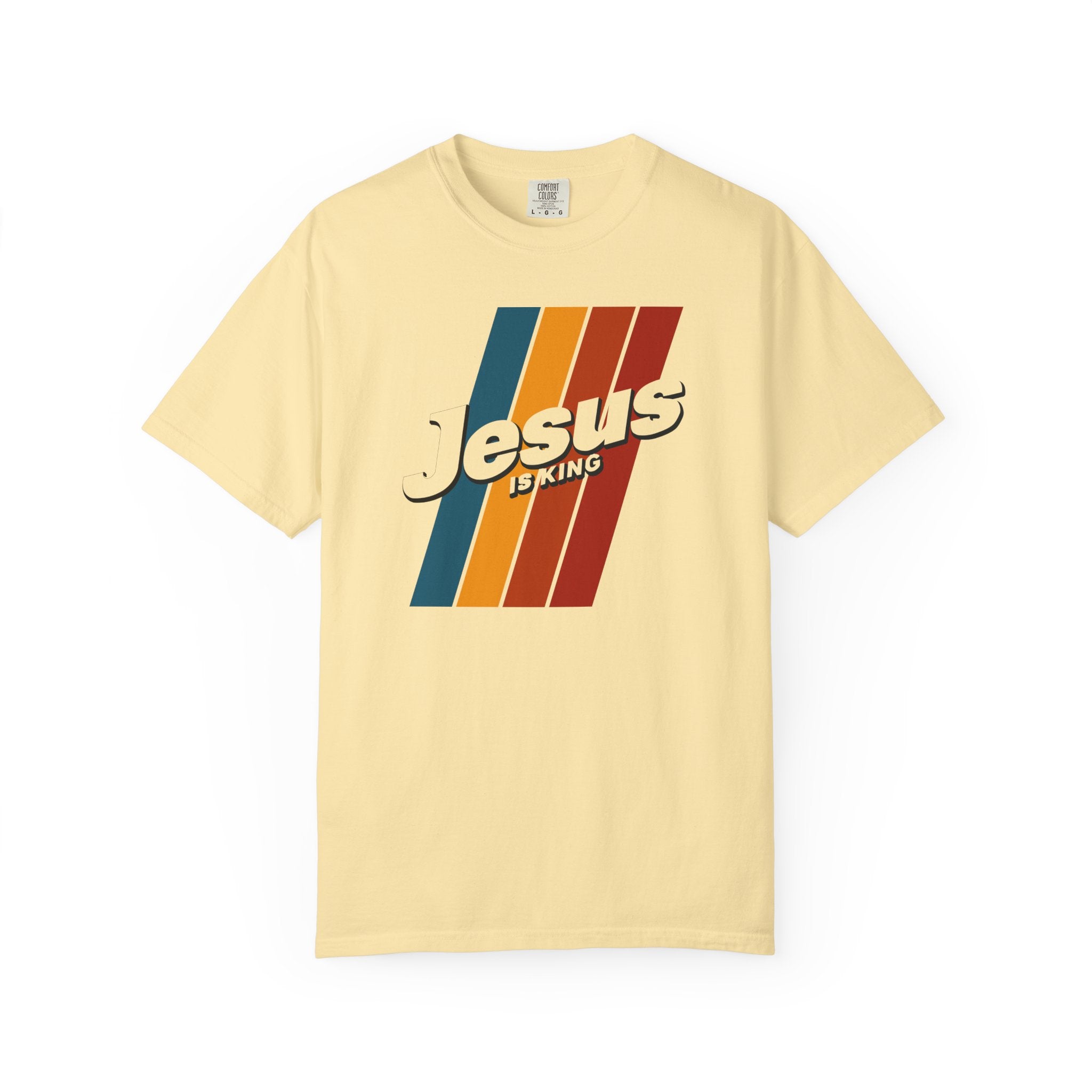 Jesus Is King T-shirt | Retro Stripes Christian Tee