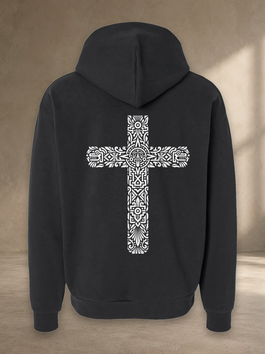 Aztec Cultural Cross Hoodie, back