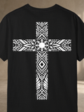 Filipino Cultural Cross T-Shirt – Black – back