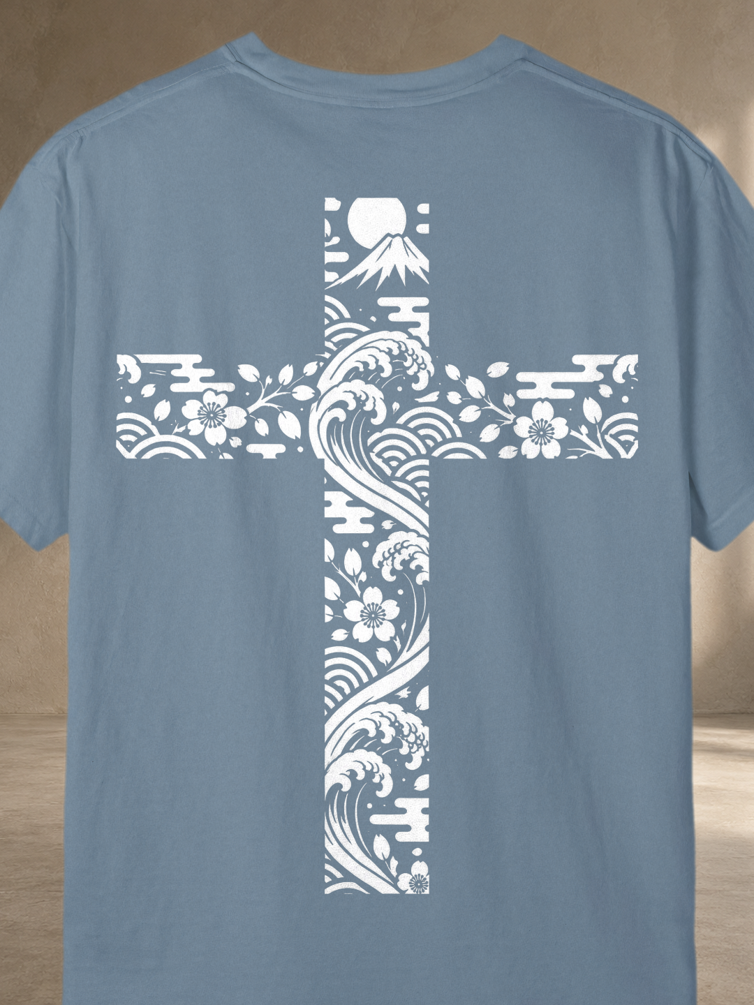 Japanese Cultural Cross – Ice Blue – back