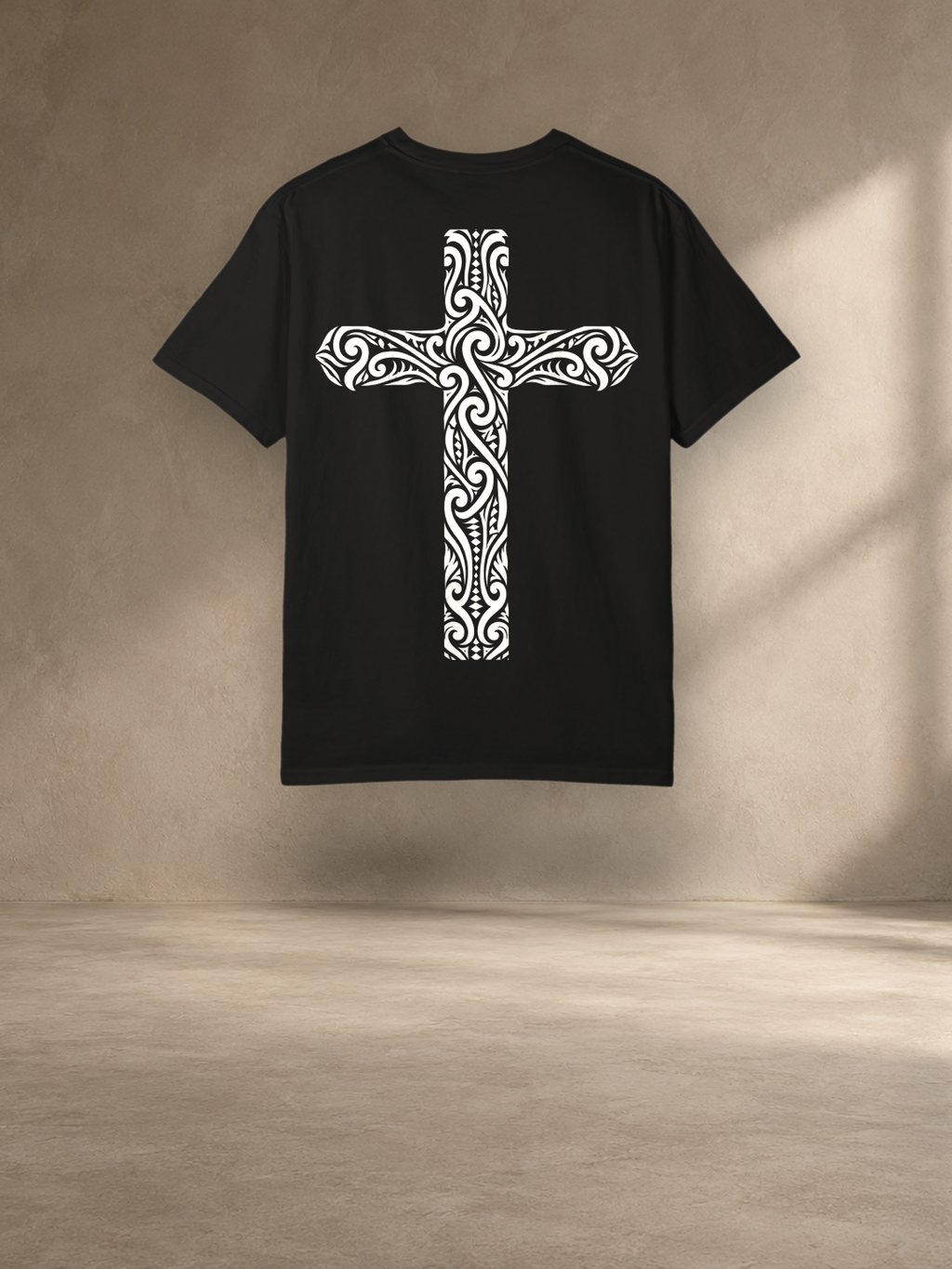 Maori Cultural Cross T-Shirt – Black – back