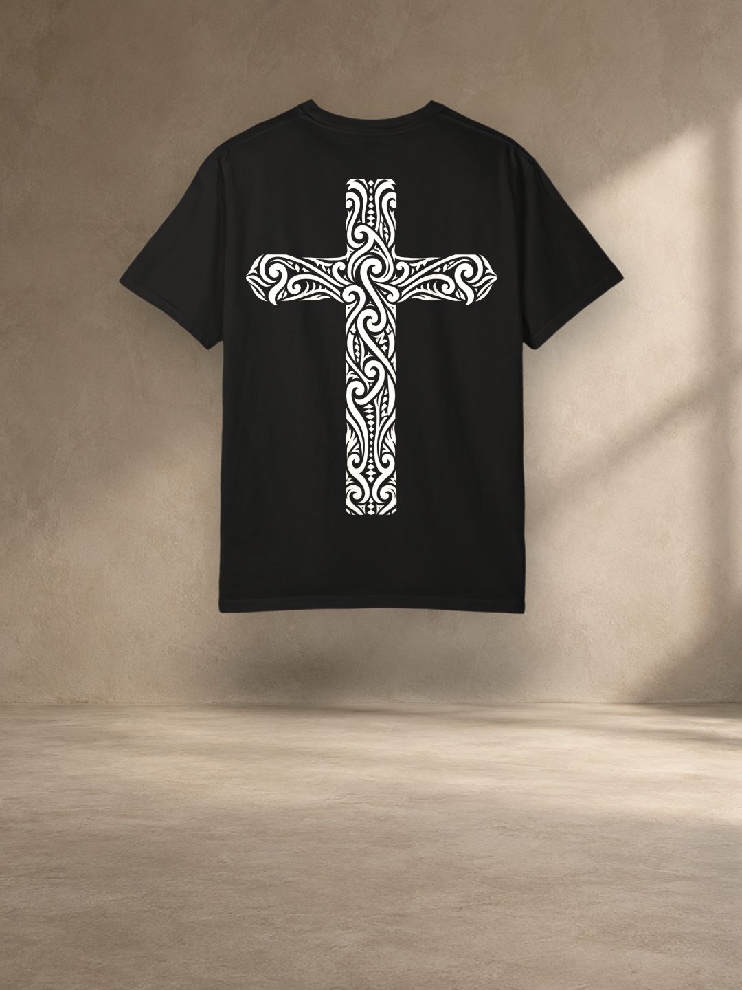 Maori Cultural Cross T-Shirt – Black – back