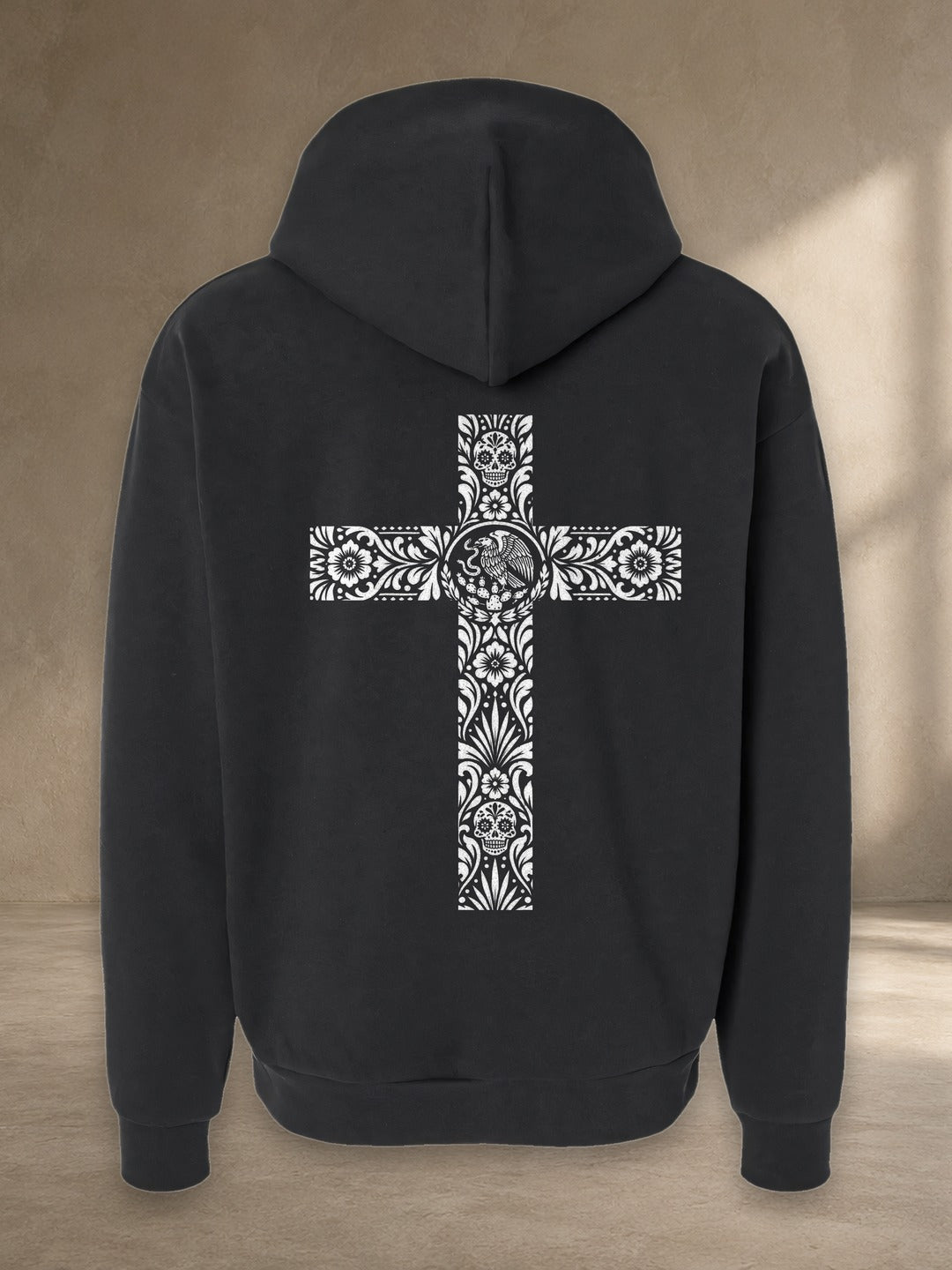 Mexican Cultural Cross Hoodie, back